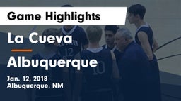 La Cueva vs Albuquerque  Game Highlights - Jan. 12, 2018