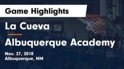 La Cueva  vs Albuquerque Academy Game Highlights - Nov. 27, 2018
