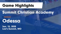 Summit Christian Academy vs Odessa  Game Highlights - Jan. 15, 2020