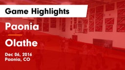 Paonia  vs Olathe Game Highlights - Dec 06, 2016