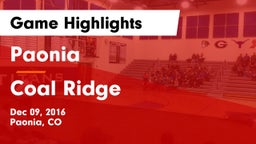 Paonia  vs Coal Ridge  Game Highlights - Dec 09, 2016