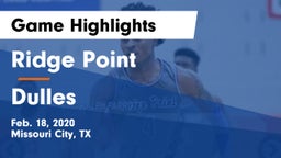 Ridge Point  vs Dulles  Game Highlights - Feb. 18, 2020