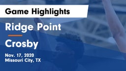 Ridge Point  vs Crosby  Game Highlights - Nov. 17, 2020