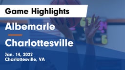 Albemarle  vs Charlottesville  Game Highlights - Jan. 14, 2022