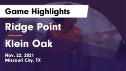 Ridge Point  vs Klein Oak  Game Highlights - Nov. 22, 2021
