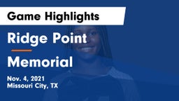 Ridge Point  vs Memorial  Game Highlights - Nov. 4, 2021