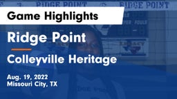 Ridge Point  vs Colleyville Heritage  Game Highlights - Aug. 19, 2022