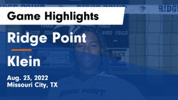 Ridge Point  vs Klein  Game Highlights - Aug. 23, 2022