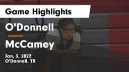 O'Donnell  vs McCamey  Game Highlights - Jan. 3, 2022