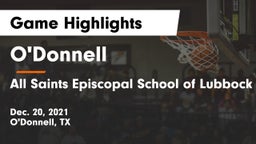 O'Donnell  vs All Saints Episcopal School of Lubbock Game Highlights - Dec. 20, 2021