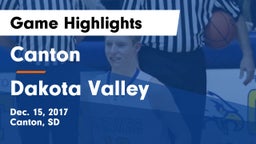 Canton  vs Dakota Valley  Game Highlights - Dec. 15, 2017