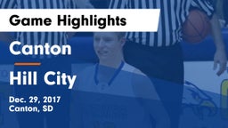 Canton  vs Hill City Game Highlights - Dec. 29, 2017