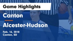 Canton  vs Alcester-Hudson Game Highlights - Feb. 16, 2018