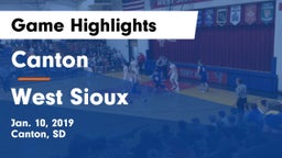 Canton  vs West Sioux  Game Highlights - Jan. 10, 2019