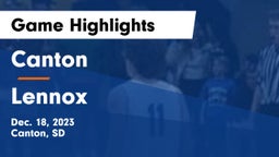 Canton  vs Lennox  Game Highlights - Dec. 18, 2023