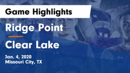 Ridge Point  vs Clear Lake  Game Highlights - Jan. 4, 2020