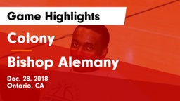 Colony  vs Bishop Alemany  Game Highlights - Dec. 28, 2018