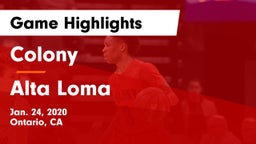 Colony  vs Alta Loma  Game Highlights - Jan. 24, 2020