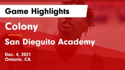 Colony  vs San Dieguito Academy  Game Highlights - Dec. 4, 2021