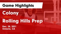 Colony  vs Rolling Hills Prep  Game Highlights - Dec. 28, 2021
