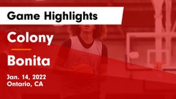 Colony  vs Bonita  Game Highlights - Jan. 14, 2022