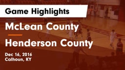 McLean County  vs Henderson County  Game Highlights - Dec 16, 2016