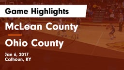 McLean County  vs Ohio County  Game Highlights - Jan 6, 2017