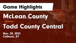 McLean County  vs Todd County Central  Game Highlights - Nov. 28, 2023