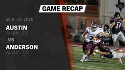 Recap: Austin  vs. Anderson  2016