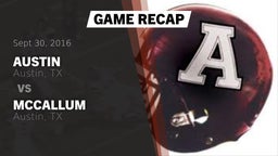 Recap: Austin  vs. McCallum  2016