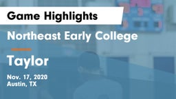 Northeast Early College  vs Taylor  Game Highlights - Nov. 17, 2020
