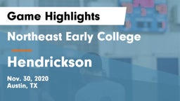 Northeast Early College  vs Hendrickson  Game Highlights - Nov. 30, 2020