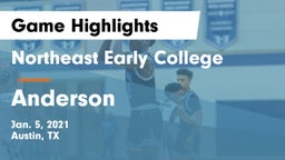 Northeast Early College  vs Anderson  Game Highlights - Jan. 5, 2021