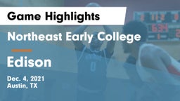 Northeast Early College  vs Edison  Game Highlights - Dec. 4, 2021