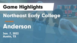 Northeast Early College  vs Anderson  Game Highlights - Jan. 7, 2022