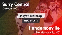 Matchup: Surry Central High vs. Hendersonville  2016