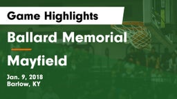 Ballard Memorial  vs Mayfield  Game Highlights - Jan. 9, 2018