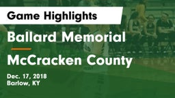 Ballard Memorial  vs McCracken County  Game Highlights - Dec. 17, 2018