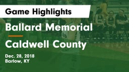 Ballard Memorial  vs Caldwell County Game Highlights - Dec. 28, 2018