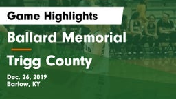 Ballard Memorial  vs Trigg County  Game Highlights - Dec. 26, 2019