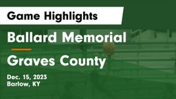 Ballard Memorial  vs Graves County  Game Highlights - Dec. 15, 2023