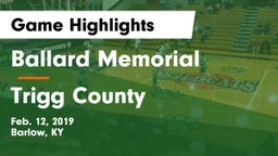 Ballard Memorial  vs Trigg County  Game Highlights - Feb. 12, 2019
