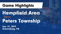 Hempfield Area  vs Peters Township  Game Highlights - Jan. 31, 2019