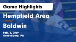 Hempfield Area  vs Baldwin  Game Highlights - Feb. 4, 2019