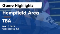 Hempfield Area  vs TBA Game Highlights - Dec. 7, 2019