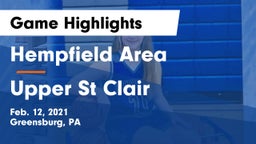 Hempfield Area  vs Upper St Clair Game Highlights - Feb. 12, 2021