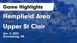 Hempfield Area  vs Upper St Clair Game Highlights - Jan. 3, 2022