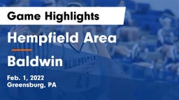 Hempfield Area  vs Baldwin  Game Highlights - Feb. 1, 2022