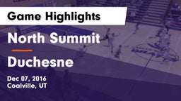 North Summit  vs Duchesne Game Highlights - Dec 07, 2016
