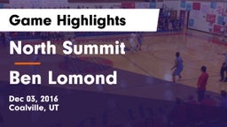 North Summit  vs Ben Lomond  Game Highlights - Dec 03, 2016